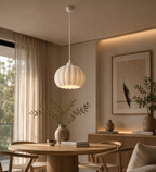 Balkabağı Minimalist Modern avize Tekli Yatak-Oturma odası Salon İçin Ampul Uyumlu Dekoratif Model Beyaz
