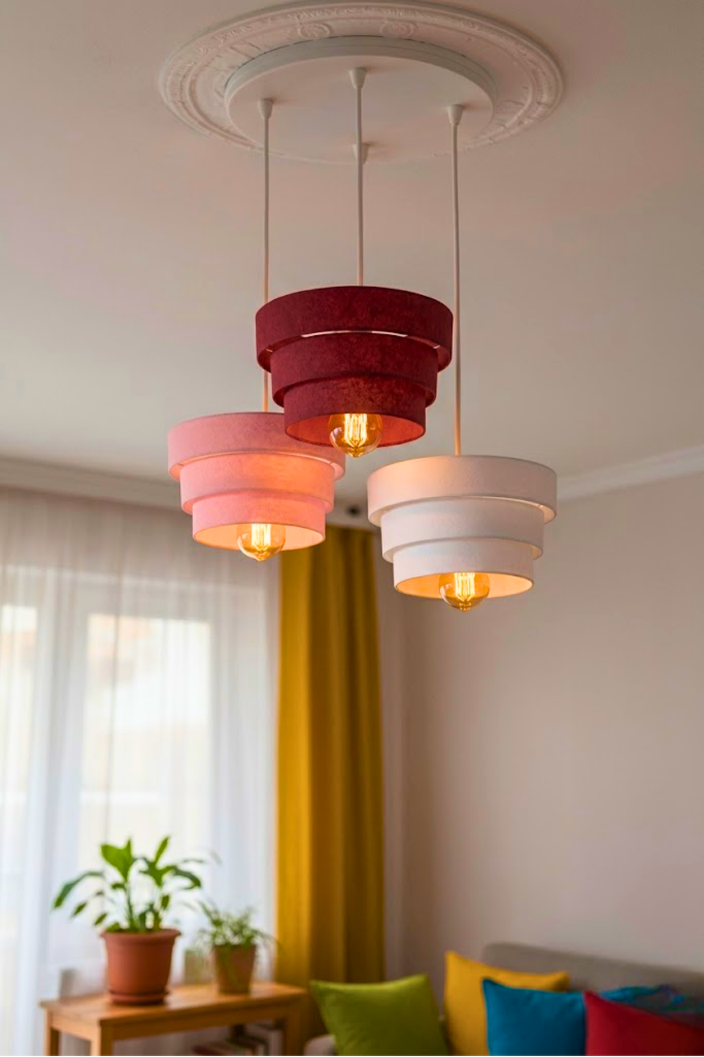 1-2 veya 3’lü Modern Avize Modern Sarkıt Aydinlatma Plastik Malzeme Ayarlanabilir Kablo Dekoratif Lamba Dekoratif Model Çok Renkli Kişiselleştirme Seçeneği