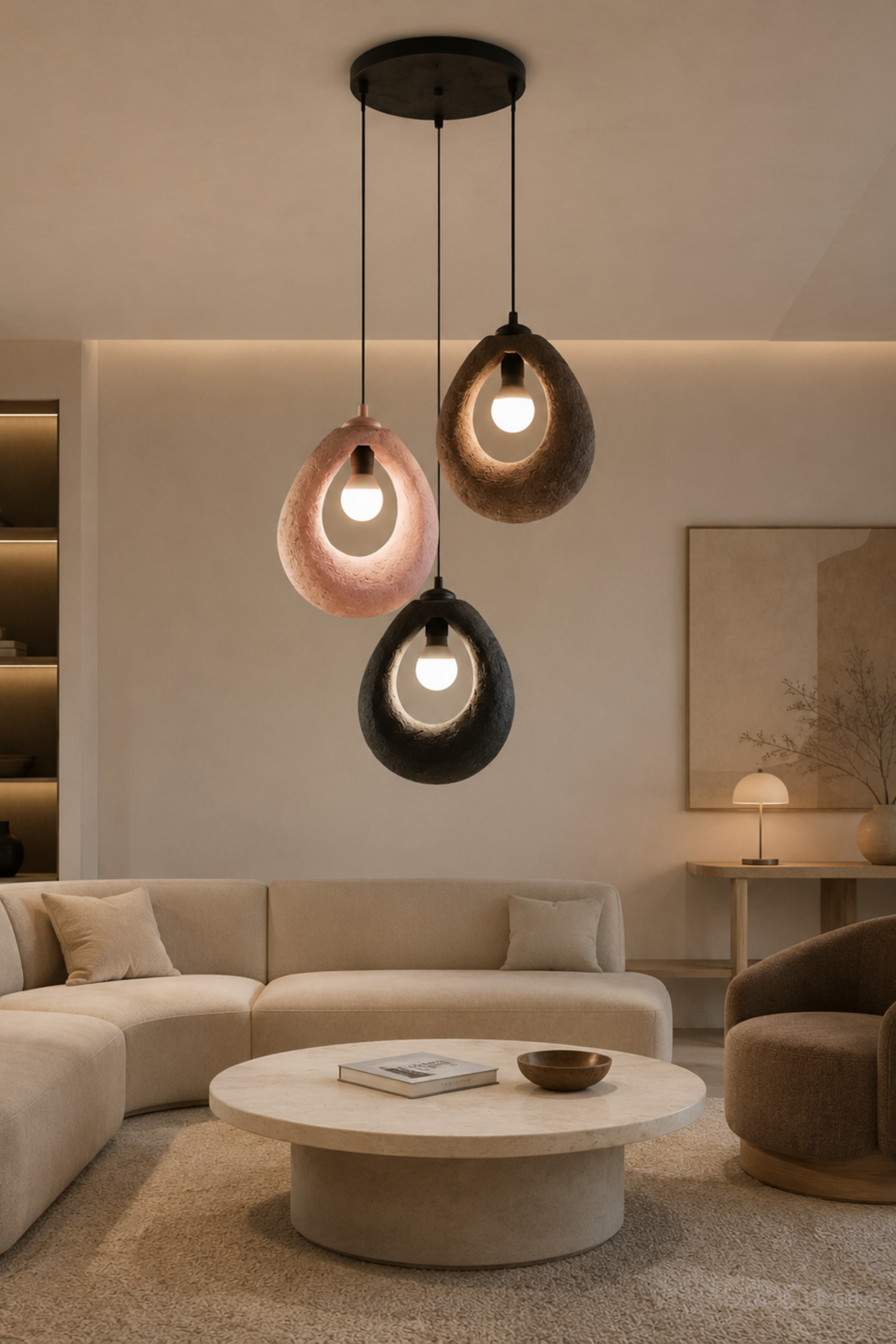 3’lü Minimal Simit Avize Modern Sarkıt Aydınlatma FLA Malzeme Ayarlanabilir Kablo Dekoratif Lamba Dekoratif Model Çok Renkli Kişiselleştirme Seçeneği