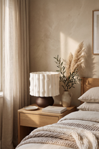 Bambu Modern Minimalist Masa Lambası Dekoratif Abajur Gece Lambası Yatak Odası & Salon Uyumlu