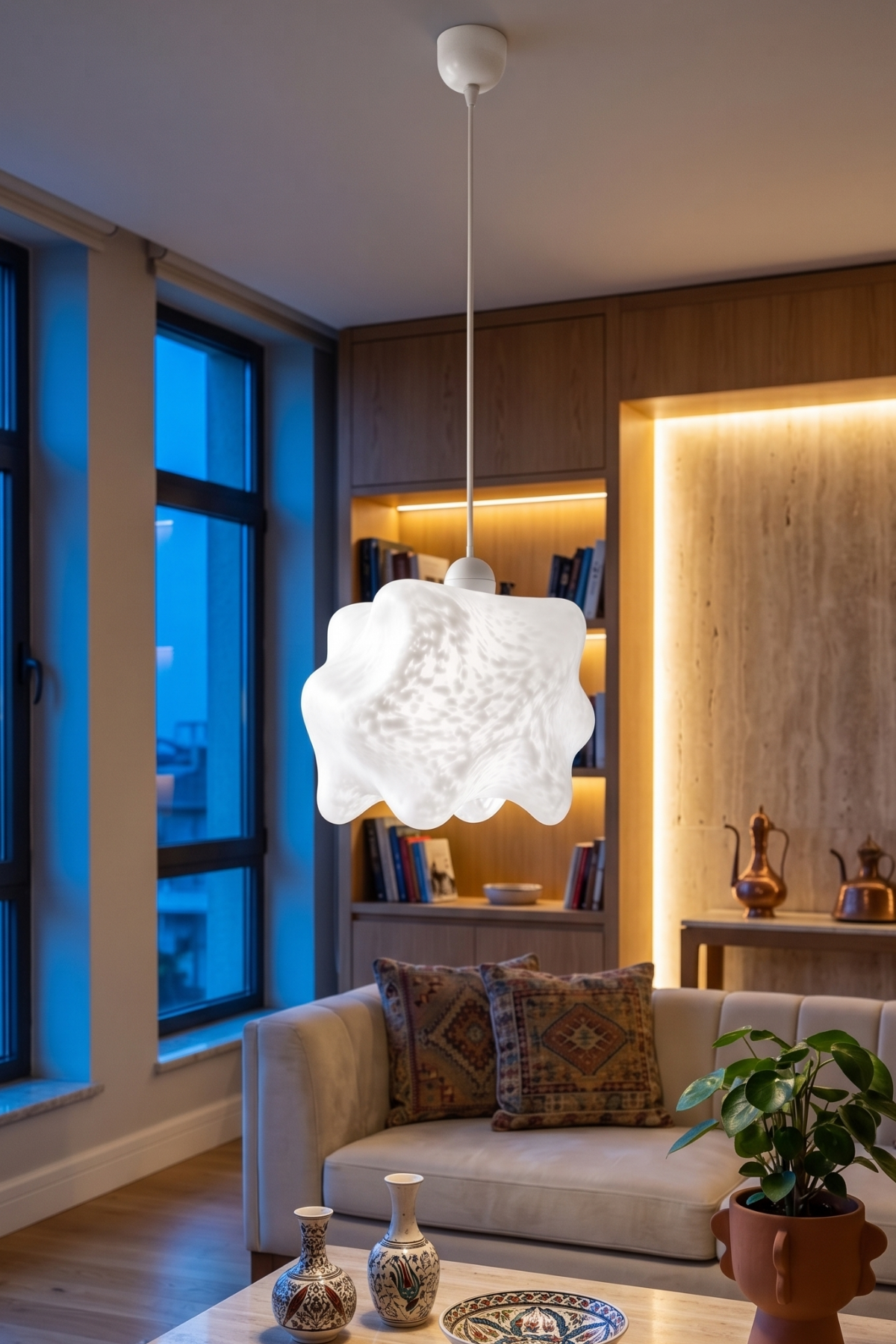 Bubble Bulut Modern avize Tekli Mutfak-Oturma odası Salon İçin Ampul Uyumlu Dekoratif Model Beyaz (Kopya) (Kopya)