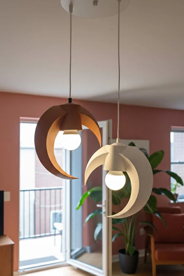Hilal tasarımlı Minimalist Modern avize 2’li Balkon-Çocuk odası İçin Ampul Uyumlu Dekoratif Model Beyaz-Gri-Kahverengi-Kırmızı (Kopya)