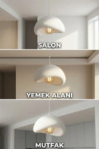 Modern Bohem Beton Görünümlü Tekli Sarkıt Avize Salon Oturma Odası İçin Ampul Uyumlu Dekoratif Model Çok Renkli Kişiselleştirme Seçeneği