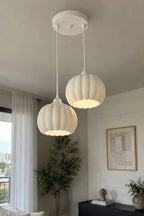 Balkabağı Minimalist Modern avize 2’li Yatak-Oturma odası Salon İçin Ampul Uyumlu Dekoratif Model Beyaz