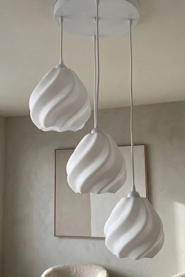 Dalga Form Modern avize 3'lü Mutfak-Oturma odası Salon İçin Ampul Uyumlu Dekoratif Model
