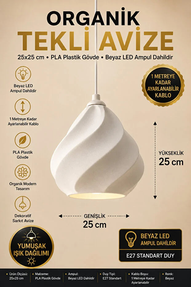 Dalga Form Modern avize tekli Mutfak-Oturma odası Salon İçin Ampul Uyumlu Dekoratif Model