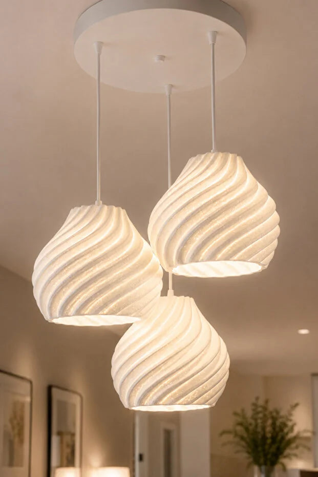 Nordic Modern avize 3'lü Mutfak-Oturma odası Salon İçin Ampul Uyumlu Dekoratif Model