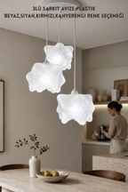 Bubble Bulut Modern avize 3'lü Mutfak-Oturma odası Salon İçin Ampul Uyumlu Dekoratif Model Beyaz