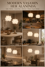 Bubble Bulut Modern avize 2'li Mutfak-Oturma odası Salon İçin Ampul Uyumlu Dekoratif Model Beyaz (Kopya)