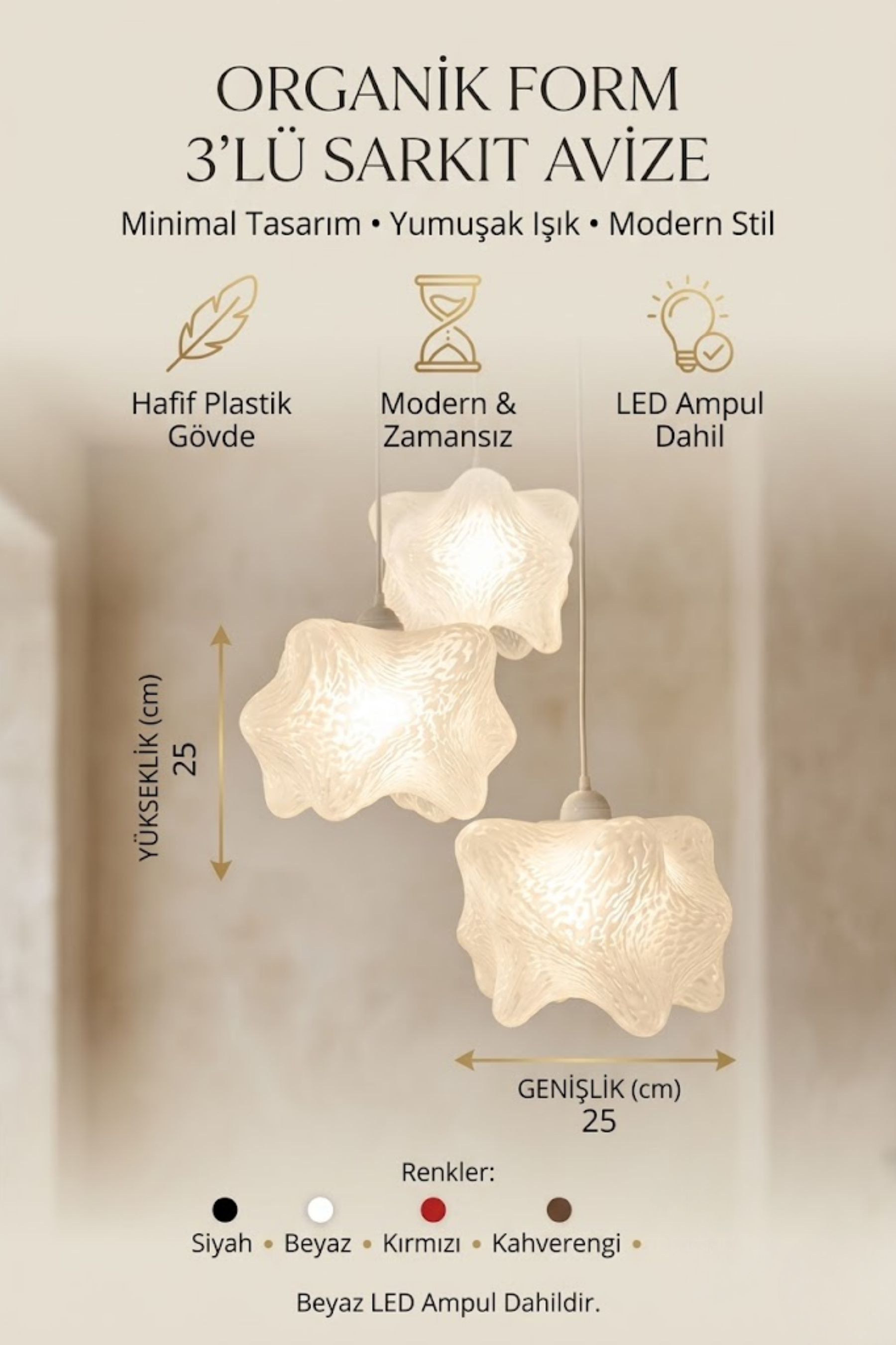 Bubble Bulut Modern avize 3'lü Mutfak-Oturma odası Salon İçin Ampul Uyumlu Dekoratif Model Beyaz