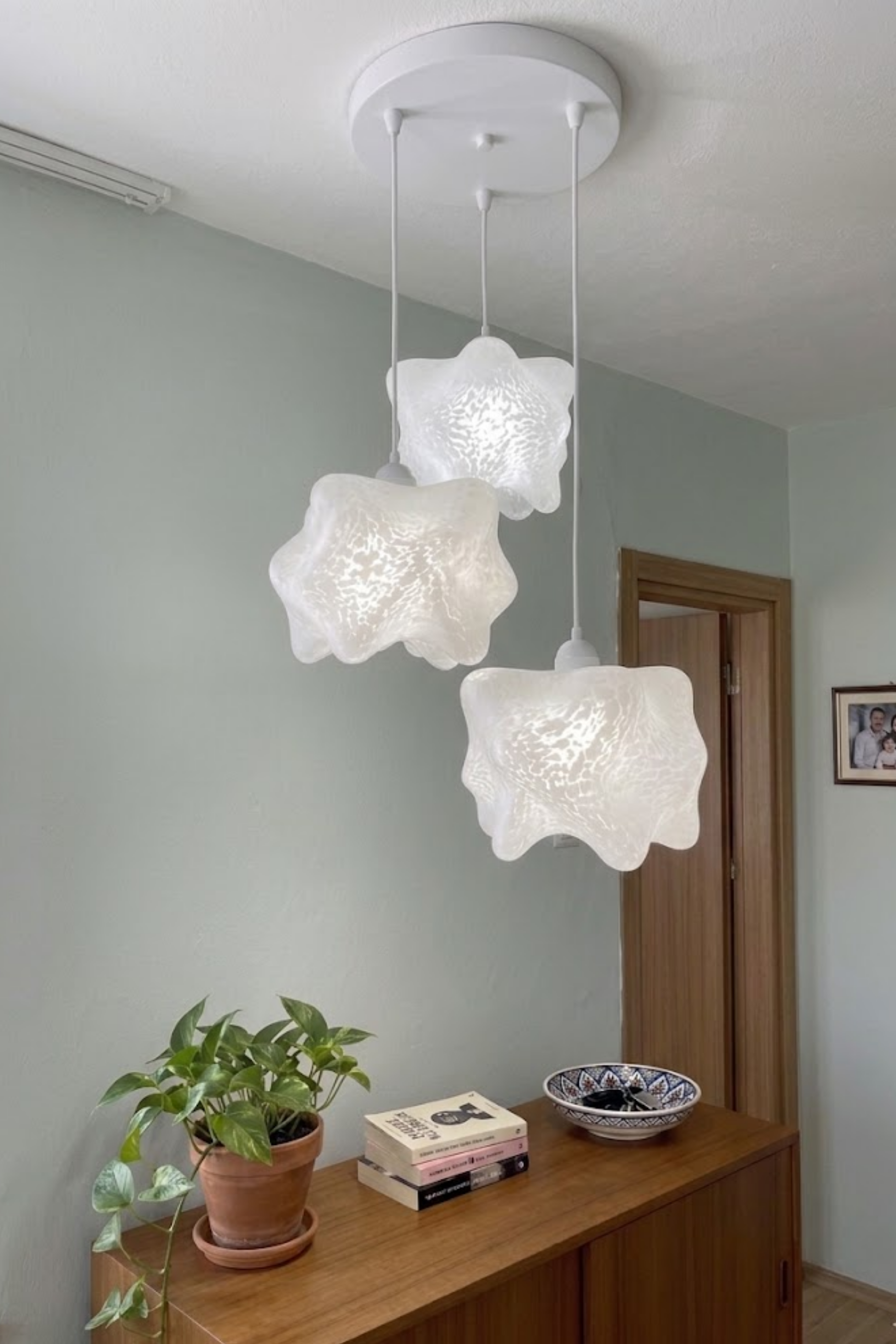 Bubble Bulut Modern avize 3'lü Mutfak-Oturma odası Salon İçin Ampul Uyumlu Dekoratif Model Beyaz