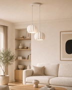 Balkabağı Minimalist Modern avize 2’li Yatak-Oturma odası Salon İçin Ampul Uyumlu Dekoratif Model Beyaz