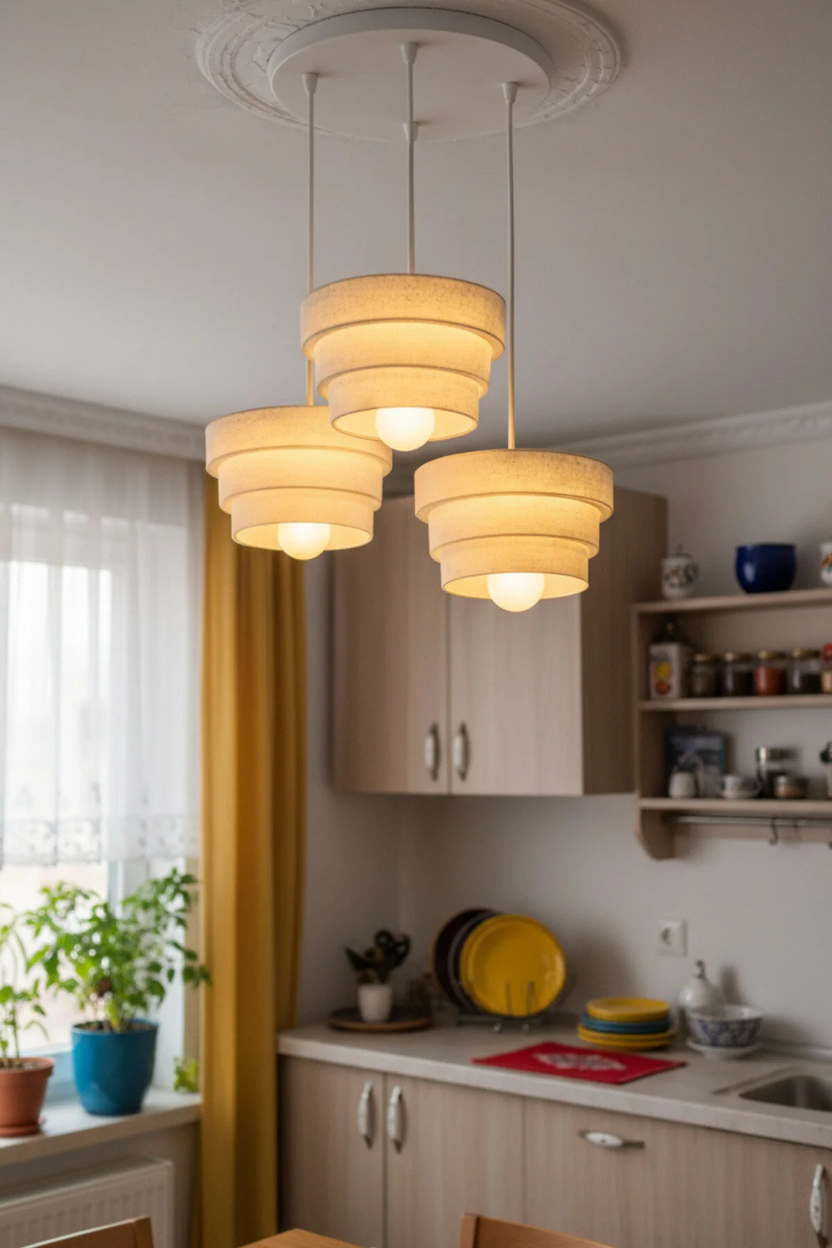 1-2 veya 3’lü Modern Avize Modern Sarkıt Aydinlatma Plastik Malzeme Ayarlanabilir Kablo Dekoratif Lamba Dekoratif Model Çok Renkli Kişiselleştirme Seçeneği