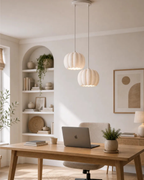 Balkabağı Minimalist Modern avize 2’li Yatak-Oturma odası Salon İçin Ampul Uyumlu Dekoratif Model Beyaz