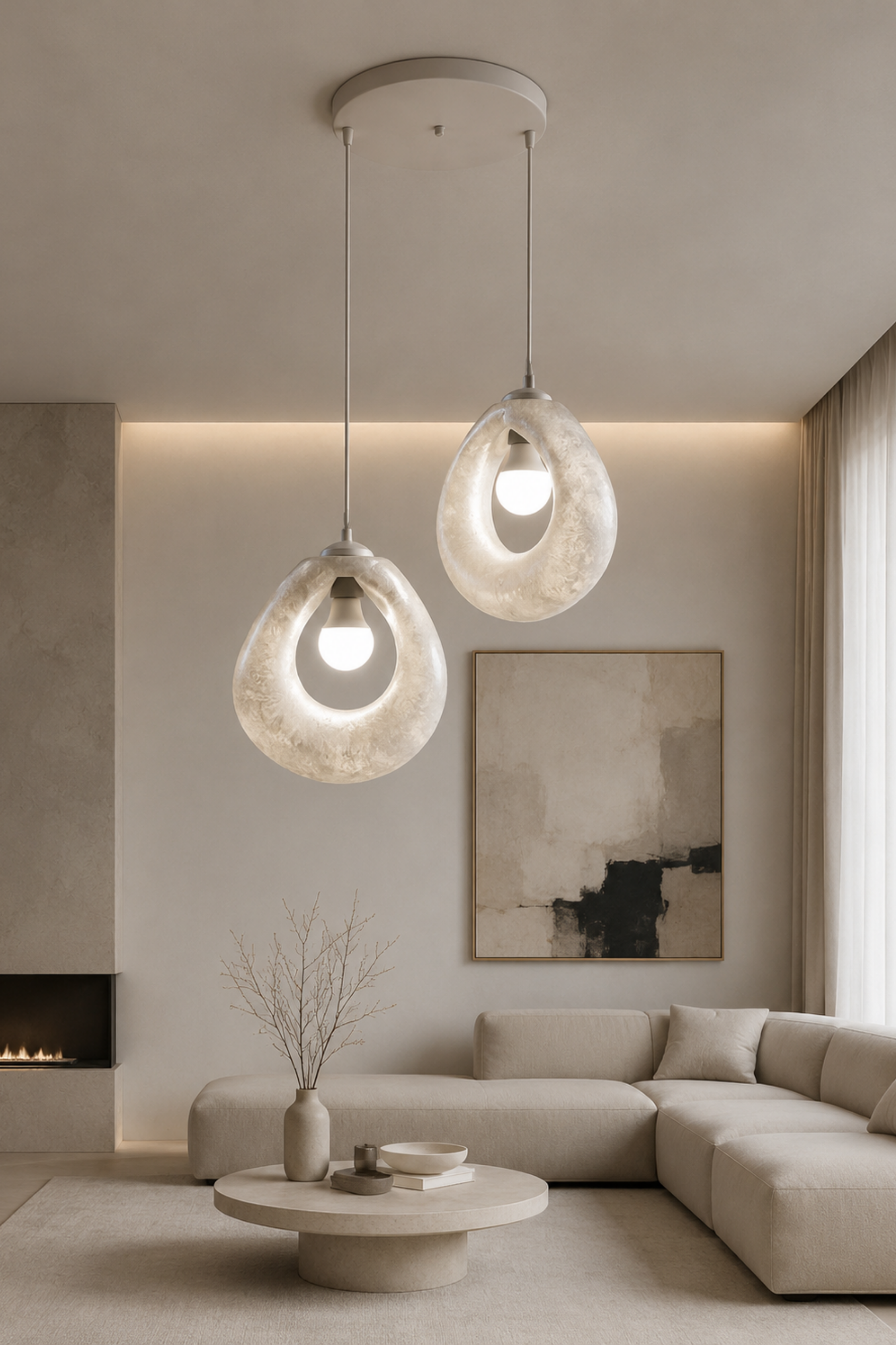2'li Minimal Simit Avize Modern Sarkıt Aydınlatma FLA Malzeme Ayarlanabilir Kablo Dekoratif Lamba Dekoratif Model Çok Renkli Kişiselleştirme Seçeneği