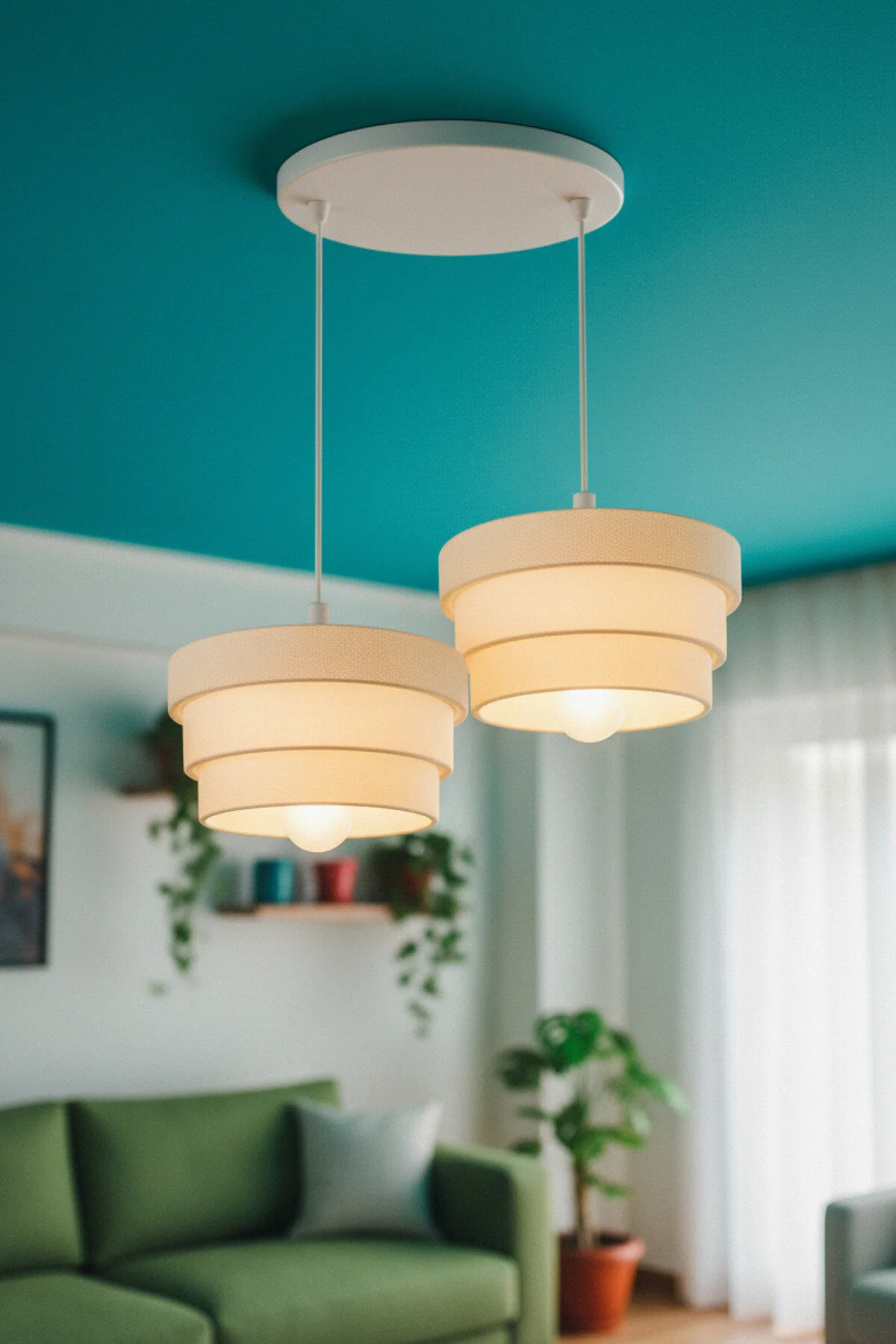 1-2 veya 3’lü Modern Avize Modern Sarkıt Aydinlatma Plastik Malzeme Ayarlanabilir Kablo Dekoratif Lamba Dekoratif Model Çok Renkli Kişiselleştirme Seçeneği