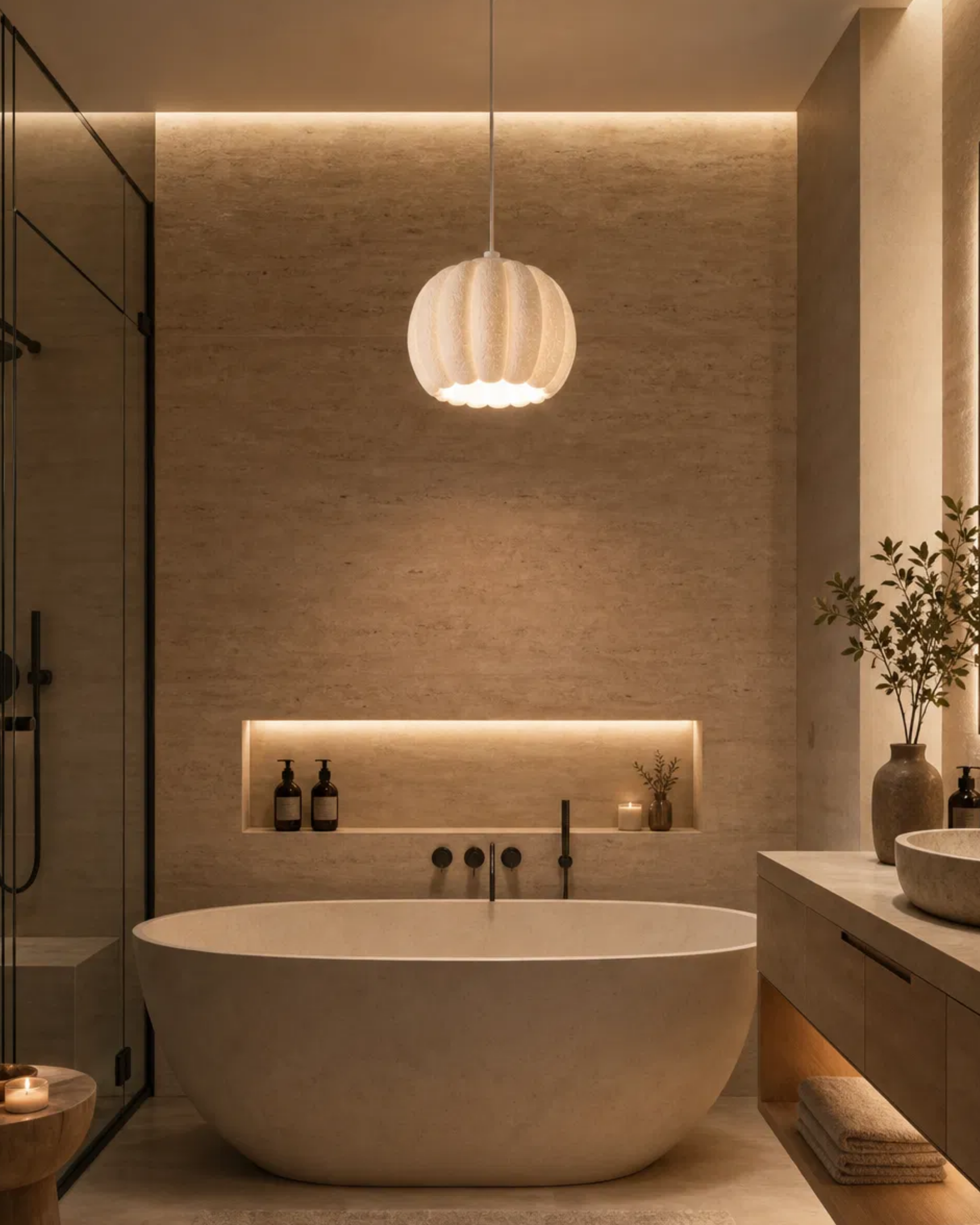 Balkabağı Minimalist Modern avize Tekli Yatak-Oturma odası Salon İçin Ampul Uyumlu Dekoratif Model Beyaz
