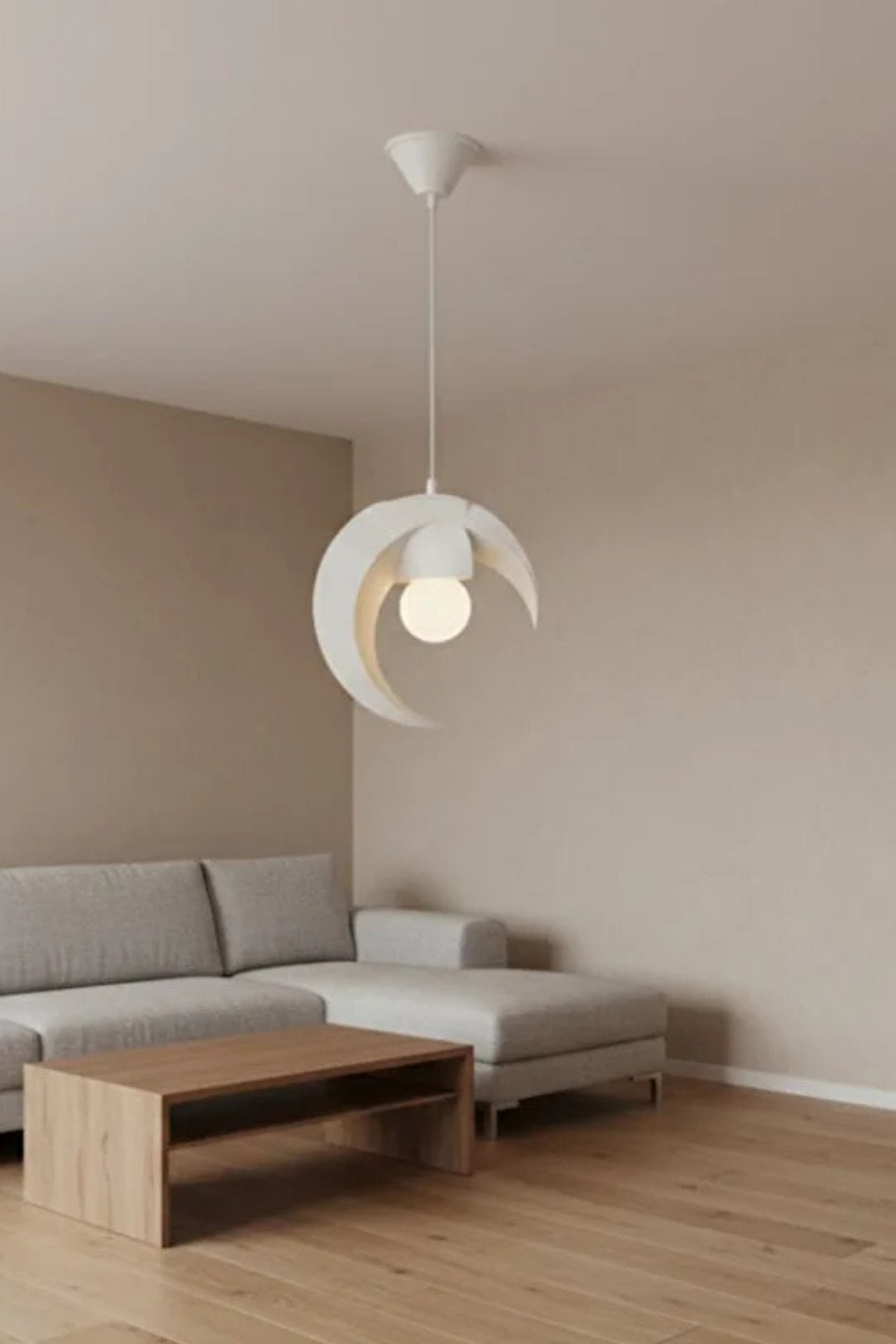 Hilal tasarımlı Minimalist Modern avize Tekli Balkon-Çocuk odası İçin Ampul Uyumlu Dekoratif Model Beyaz-Gri-Kahverengi-Kırmızı (Kopya) (Kopya)