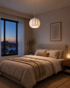 Balkabağı Minimalist Modern avize Tekli Yatak-Oturma odası Salon İçin Ampul Uyumlu Dekoratif Model Beyaz