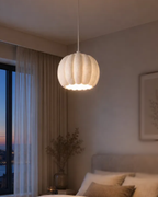 Balkabağı Minimalist Modern avize Tekli Yatak-Oturma odası Salon İçin Ampul Uyumlu Dekoratif Model Beyaz