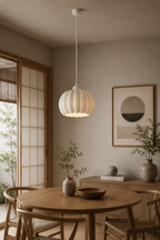 Balkabağı Minimalist Modern avize Tekli Yatak-Oturma odası Salon İçin Ampul Uyumlu Dekoratif Model Beyaz