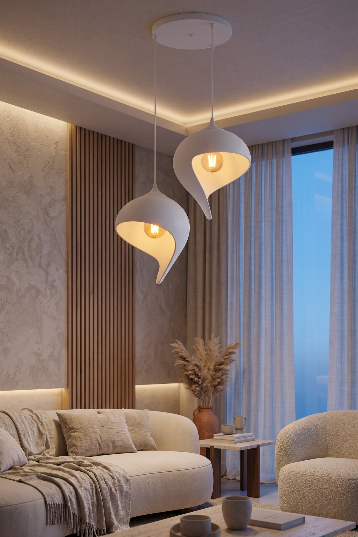 Su Damlası Sarkıt 2’li Modern İskandinav tarzı Avize Salon Oturma Odası İçin Ampul Uyumlu Dekoratif Model, Çok Renkli Kişiselleştirme Seçeneği