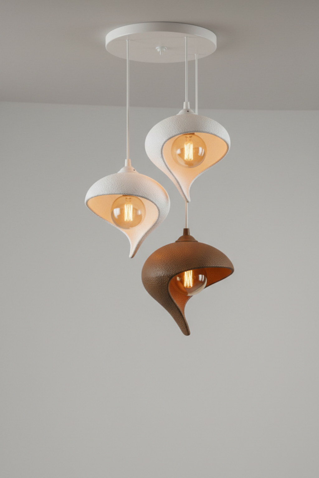 Su Damlası Sarkıt Avize Bohem Beton Görünümlü 1-2 veya 3’lü Modern Avize Salon Oturma Odası İçin Ampul Uyumlu Dekoratif Model, Çok Renkli Kişiselleştirme Seçeneği