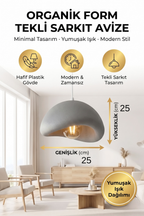 Modern Bohem Beton Görünümlü Tekli Sarkıt Avize Salon Oturma Odası İçin Ampul Uyumlu Dekoratif Model Çok Renkli Kişiselleştirme Seçeneği