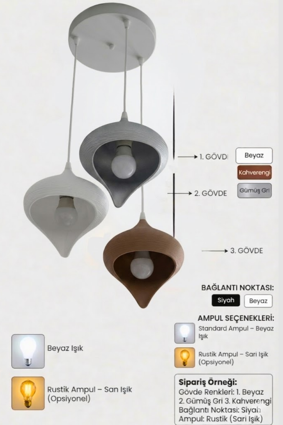 Su Damlası Sarkıt Avize 3’lü Modern İskandinav stili Avize, Salon Oturma Odası İçin Ampul Uyumlu Dekoratif Model, Çok Renkli Kişiselleştirme Seçeneği