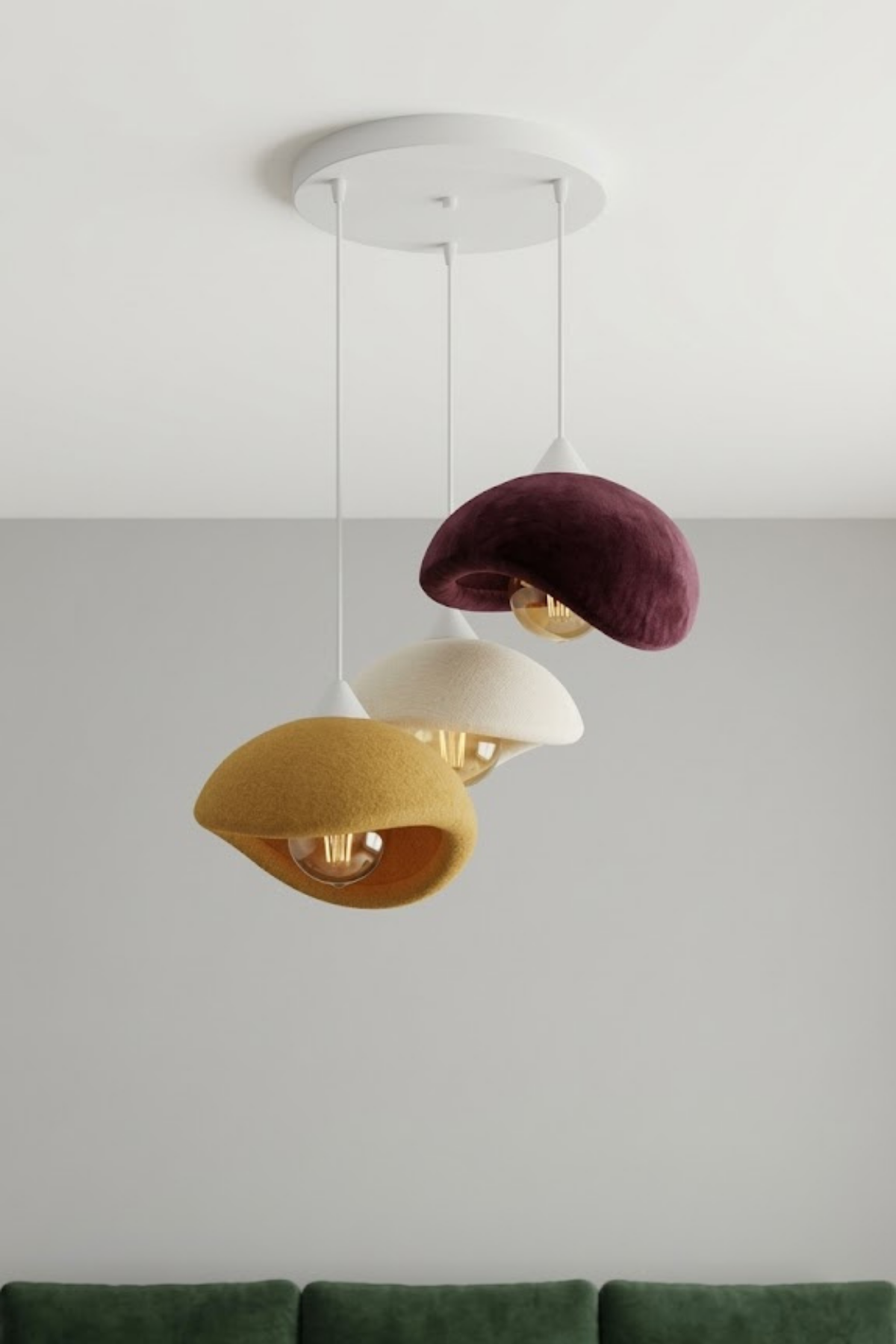 Modern Bohem Beton Görünümlü 1-2 veya 3’lü Sarkıt Avize Salon Oturma Odası İçin Ampul Uyumlu Dekoratif Model Çok Renkli Kişiselleştirme Seçeneği