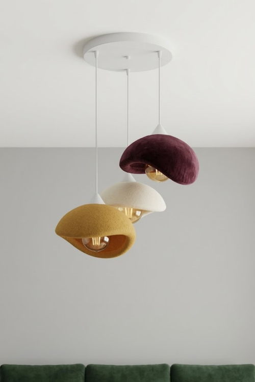 Modern Bohem Beton Görünümlü 1-2 veya 3’lü Sarkıt Avize Salon Oturma Odası İçin Ampul Uyumlu Dekoratif Model Çok Renkli Kişiselleştirme Seçeneği