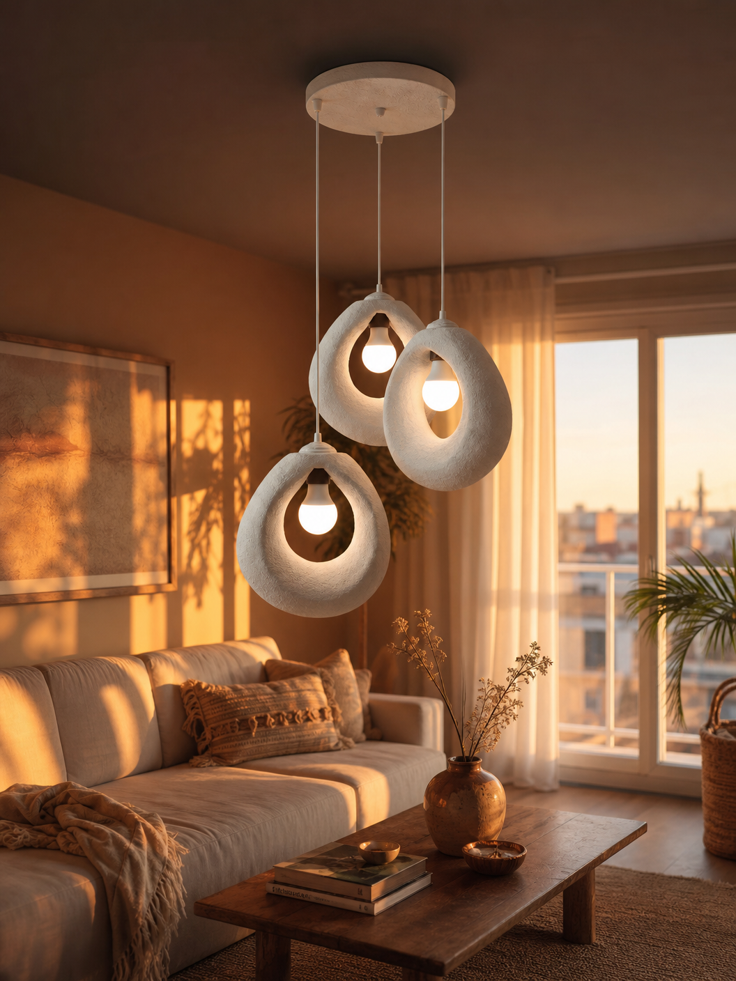 3’lü Minimal Simit Avize Modern Sarkıt Aydınlatma FLA Malzeme Ayarlanabilir Kablo Dekoratif Lamba Dekoratif Model Çok Renkli Kişiselleştirme Seçeneği
